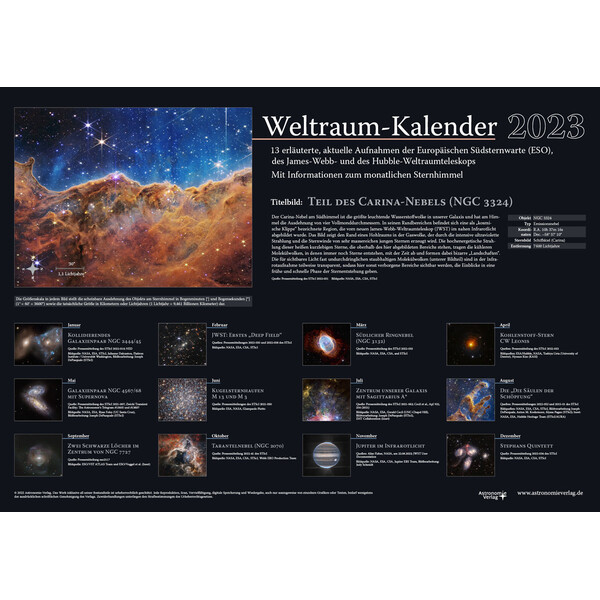 Astronomie-Verlag Calendar Weltraum-Kalender 2023