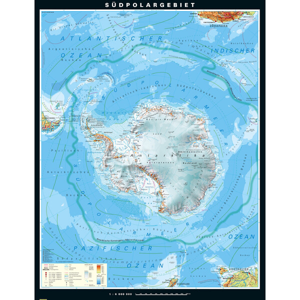 PONS Regional map Südpolargebiet physisch (210 x 230 cm)