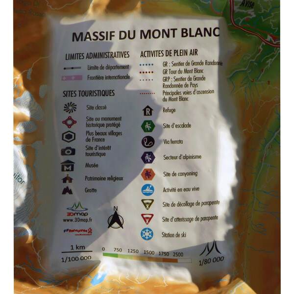 3Dmap Regional map Massif du Mont Blanc (61 x 41 cm)