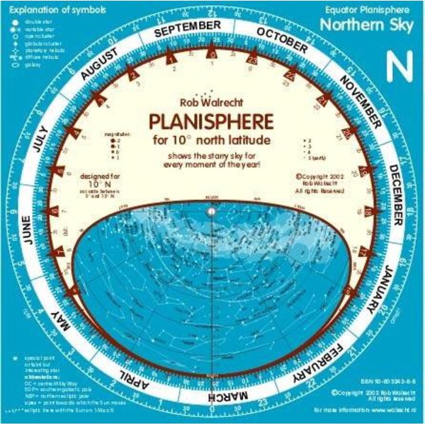 TS Optics Star chart Double sided planisphere