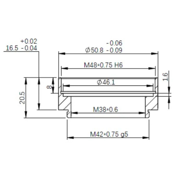 ZWO Adapter M48 / T2 16.5mm