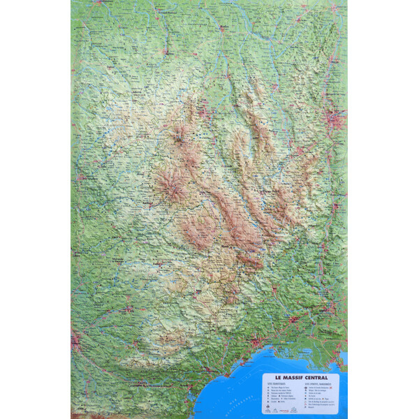 Carte régionale 3Dmap Le Massif Central