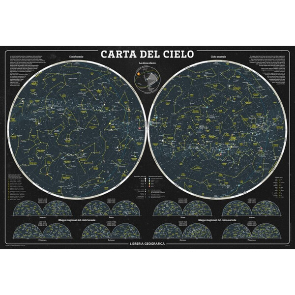Libreria Geografica Poster Il Cielo - Carta Astronomica