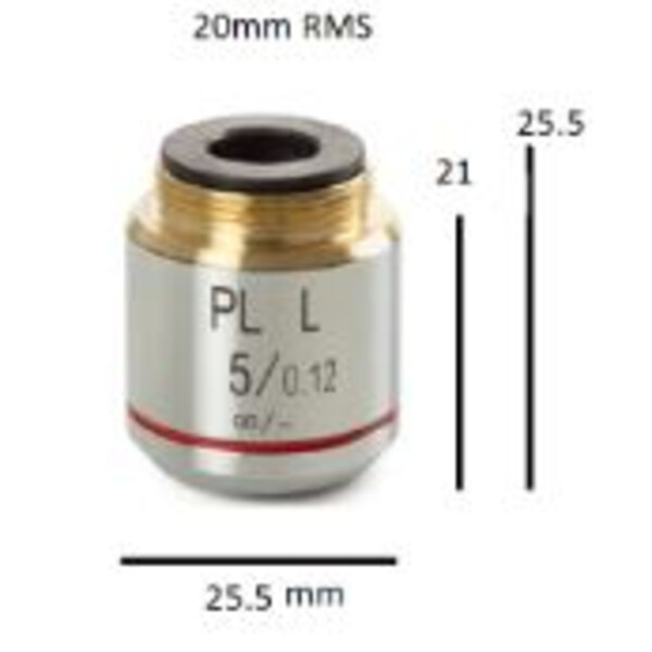 Euromex Objective BS.8105, Plan PL 5x/0.12, w.d. 26.1 mm, infinity (bScope)