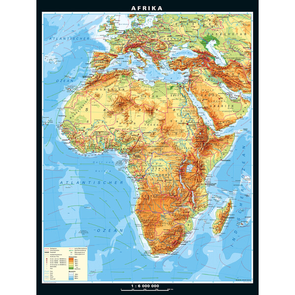 PONS Continental map Africa physical (157 x 206 cm)