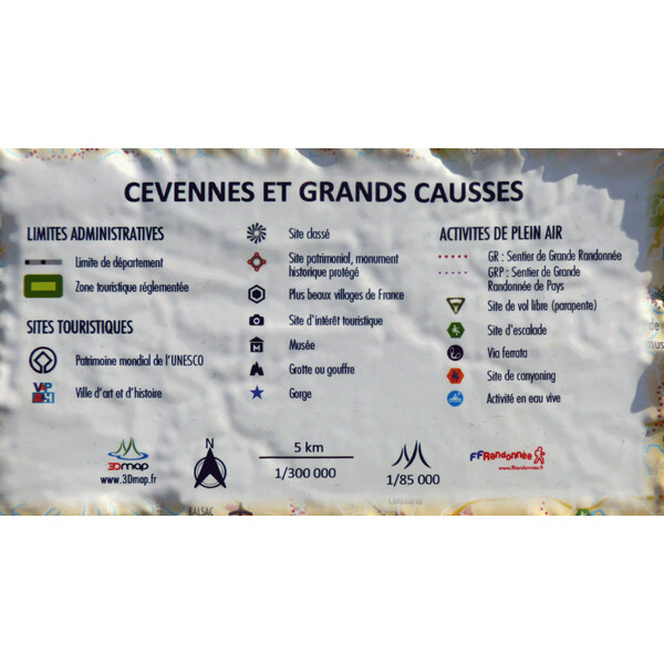 3Dmap Regional map Cévennes et Grands Causses