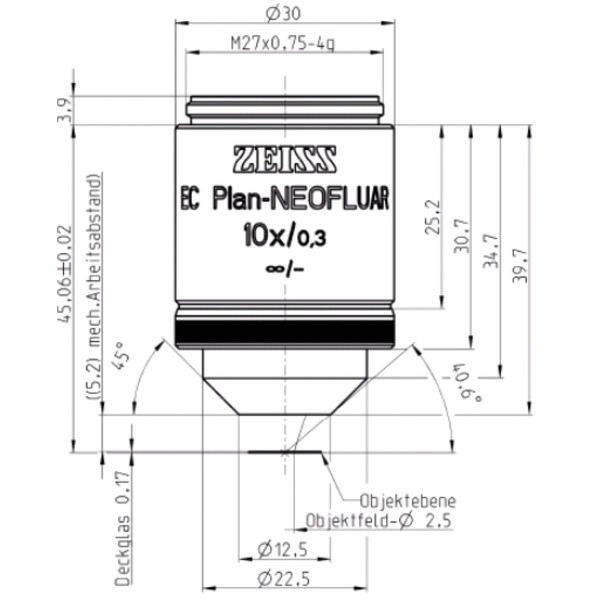 ZEISS Objective EC Plan-Neofluar, 10x/0.3 wd=5.2mm