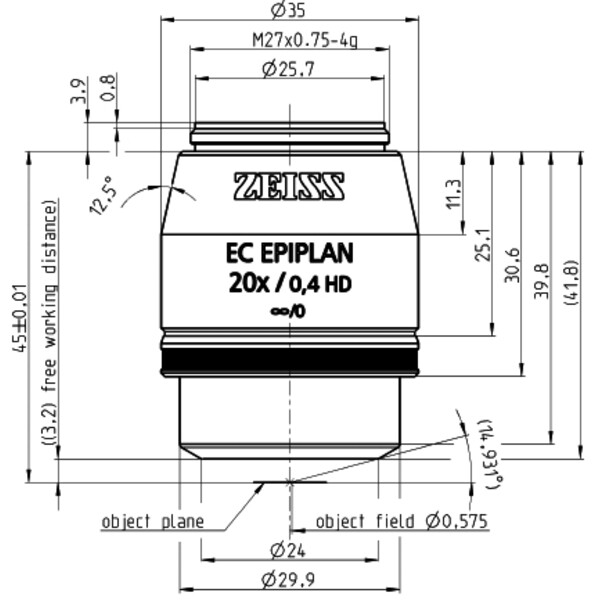 ZEISS Objective EC Epiplan 20x/0.4 HD wd=3.2mm