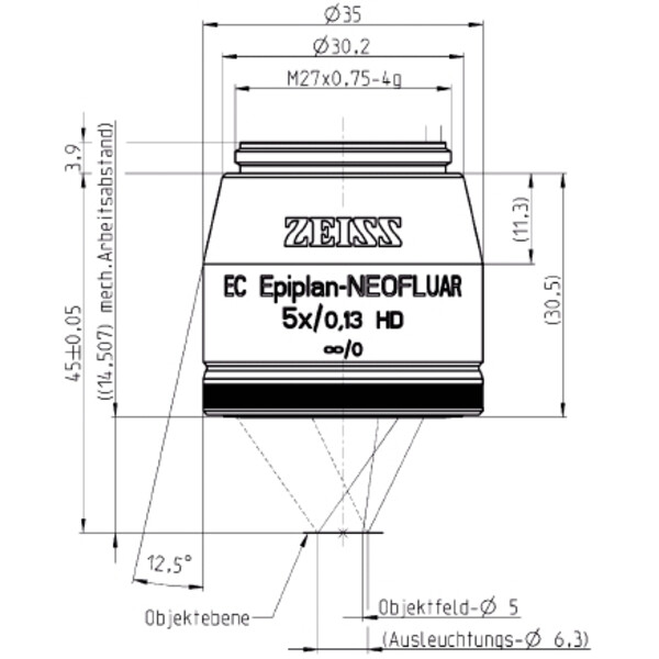 ZEISS Objective Objektiv EC Epiplan-Neofluar 5x/0,13 HD wd=14,5mm