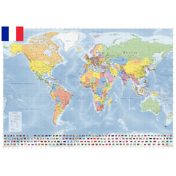 GeoMetro World map political (140 x 100 cm)