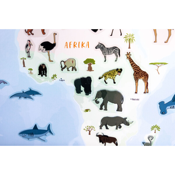 GeoMetro Childrens map Die Welt der Tiere (84 x 60 cm)