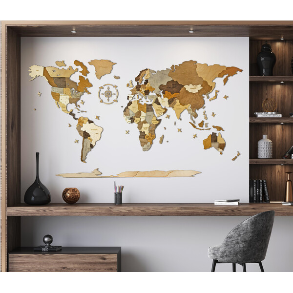 Abraham Wood Decor World map Puzzle aus Holz (200 x 110 cm)