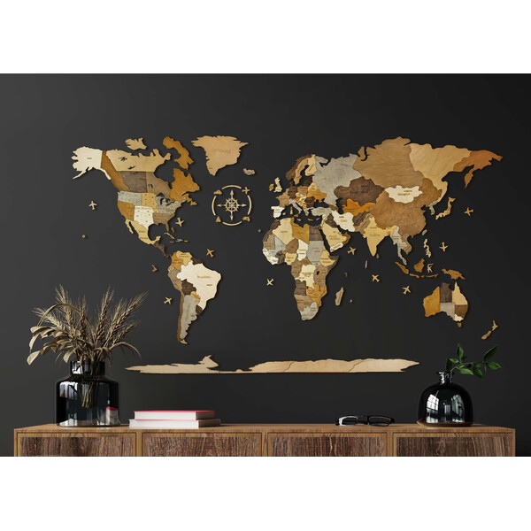 Abraham Wood Decor World map Puzzle aus Holz (200 x 110 cm)