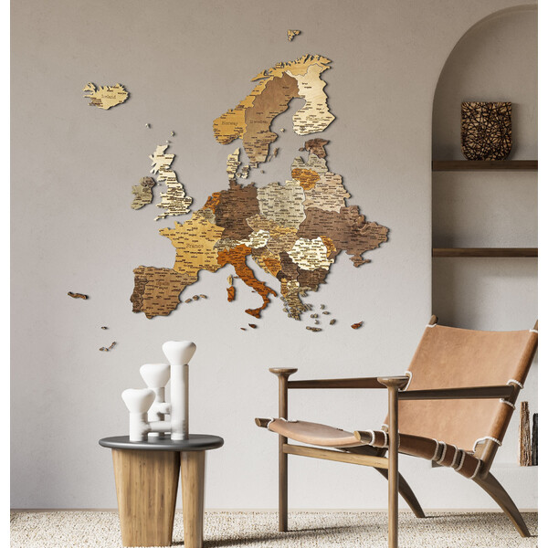 Abraham Wood Decor Continental map Europe jigsaw puzzle made of wood (110x108cm)