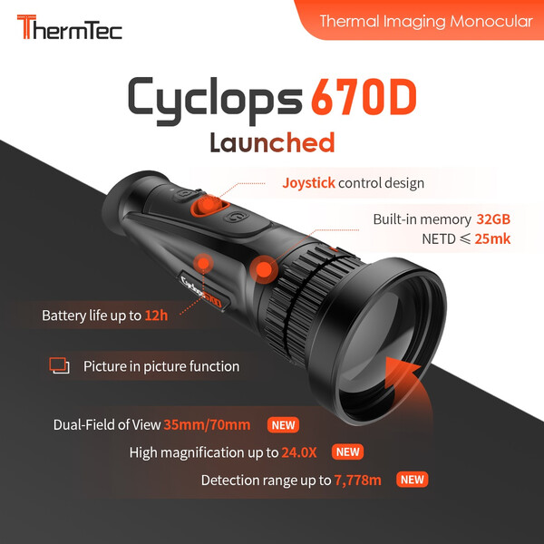 Caméra à imagerie thermique ThermTec Cyclops 670D