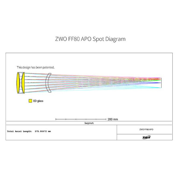 ZWO Apochromatic refractor FF80 AP 80/600 Quadruplet OTA