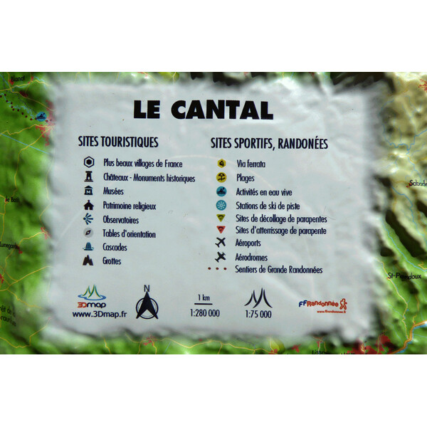 3Dmap Regional map du Cantal