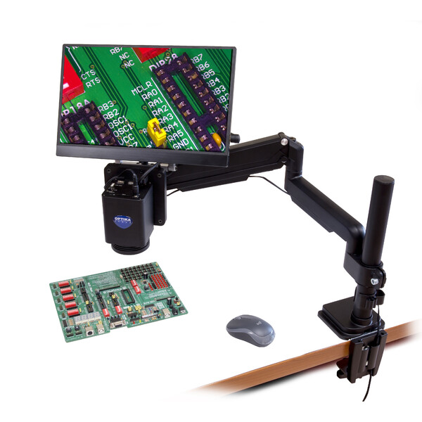 Optika Microscope IS-4K3, zoom opt. 1x-18x, Autofocus, 8 MP, 4K Ultra HD, pantograph stand, 15.6