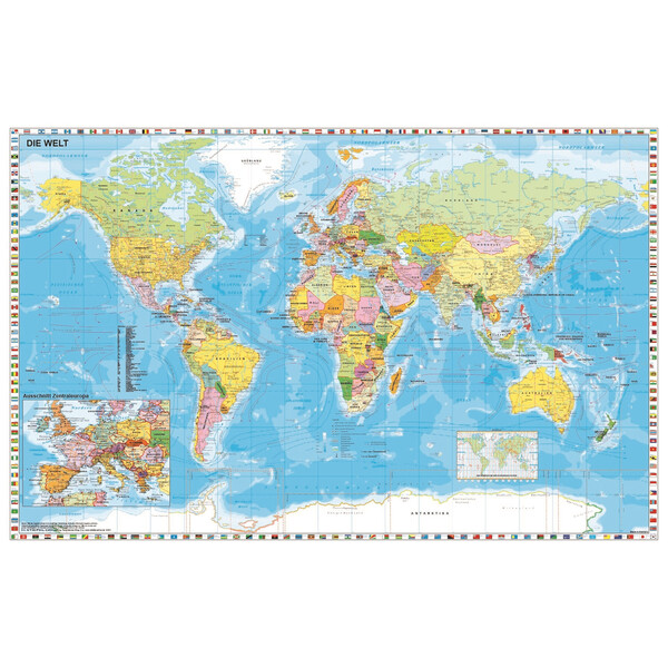 Stiefel World map political flag border (140 x 100 cm)