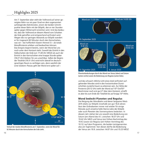 Kosmos Verlag Almanac Was tut sich am Himmel 2025