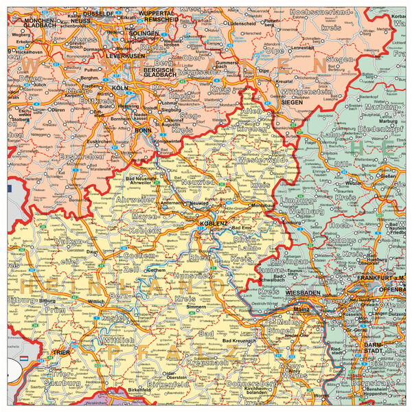 Stiefel Germany political organisational map (100 cm x 140 cm)