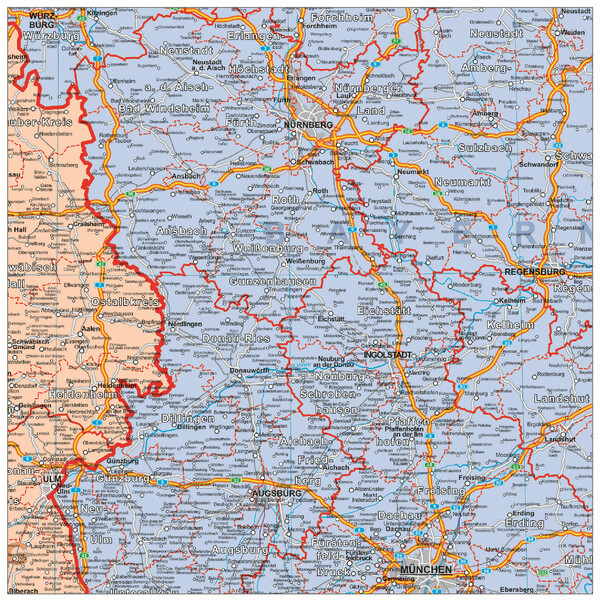 Stiefel Germany political organisational map (100 cm x 140 cm)