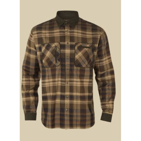 Härkila Pajala Shirt, Beige w/brown, size XL
