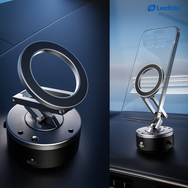 Leofoto Mounting PM-04 Magnetic mobile phone holder with electric suction cup