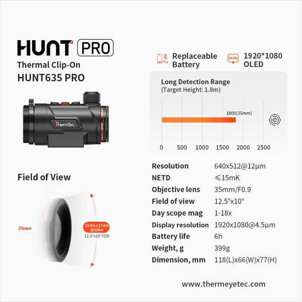 ThermTec Thermal imaging camera Hunt 635 PRO