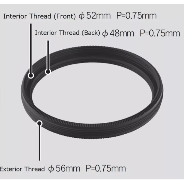 Vixen M56 filter adapter for M48mm and M52mm filter threads