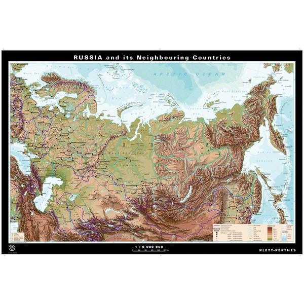 Klett-Perthes Verlag Map Russia and neigboring states, phys./pol.