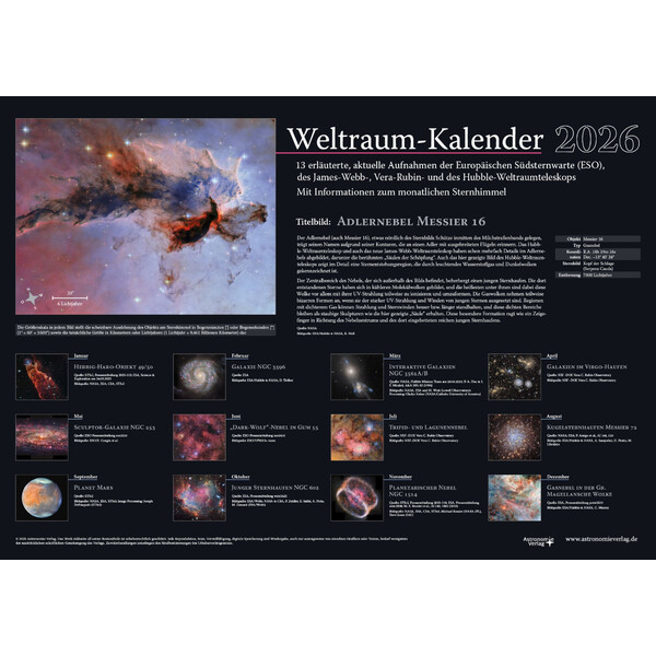 Astronomie-Verlag Calendar Weltraum-Kalender 2026