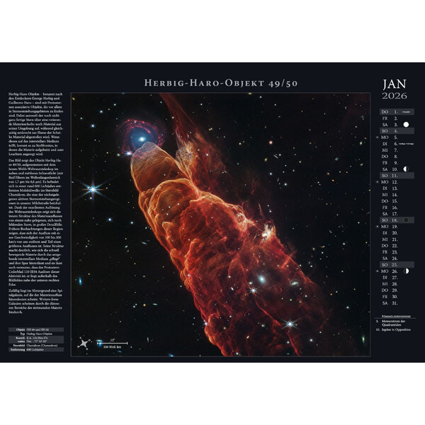 Astronomie-Verlag Calendar Weltraum-Kalender 2026