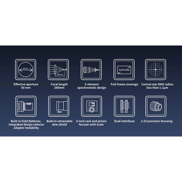 ToupTek Apochromatic refractor HOPE D60 60/280 f/4.66