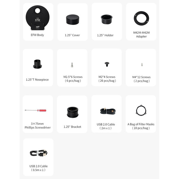 ZWO Filter wheel EFW 7x 36 mm