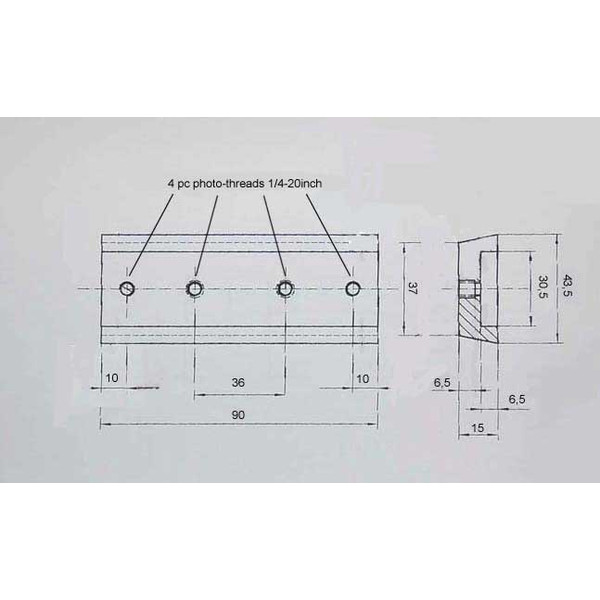 APM Dovetail rail Deluxe 90mm