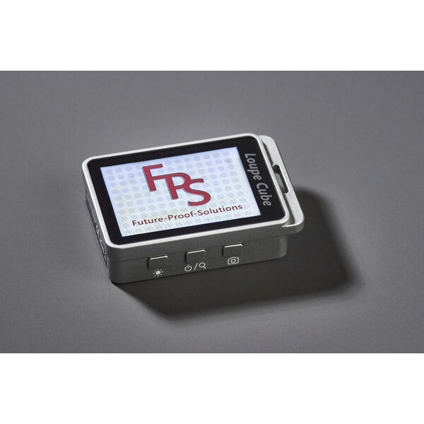 FPS Magic Loupe Cube electronic magnifying glass – compact, 7x to 19x zoom, UV light & 2.4" display