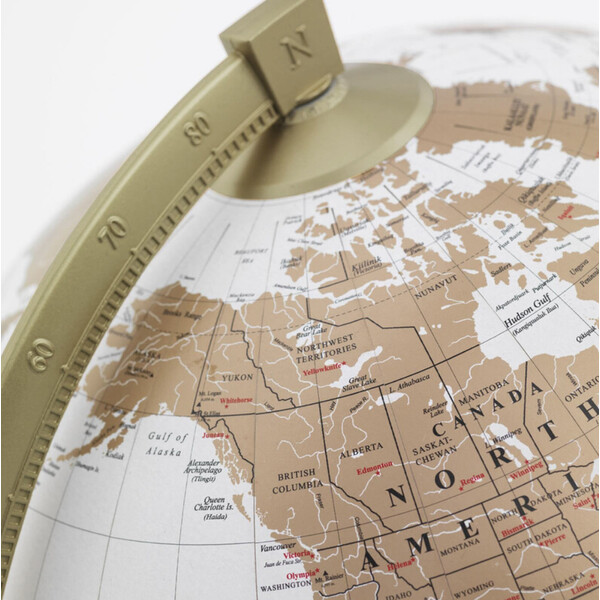 Zoffoli living Globe James Cook Gold/White 33 cm