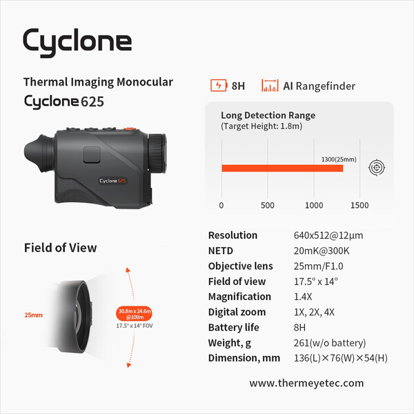 ThermTec Thermal imaging camera Cyclone 625