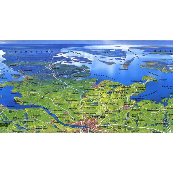 Bacher Verlag Map Original MAIR large panorama of Germany