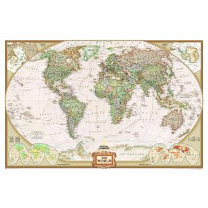 National Geographic Antique world map, political, very large format