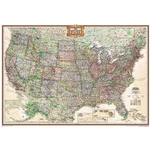 National Geographic The antique USA map politically