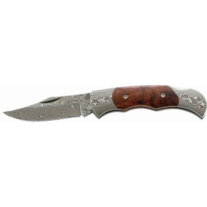 Herbertz Knives Damascene pocket knife, root wood grip, No. 201408