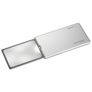 Eschenbach Magnifying glass easyPocket XL illuminated magnifier, 75x50mm 2.5X, silver