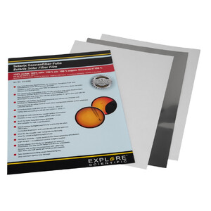 Explore Scientific Solarix solar filter foil with DIN A4 and ND5 cutout sheets