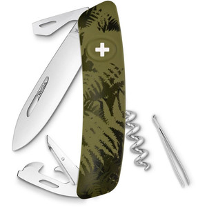 SWIZA Knives C03 Swiss Army Knife, SILVA Camo Fern Khaki