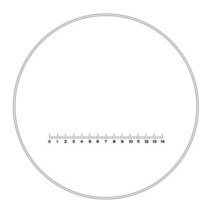 Motic Micrometer scale plate 70/14mm, Ø23mm microscope reticule (SMZ-140)