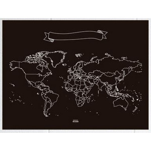 Miss Wood World map Chalkboard L