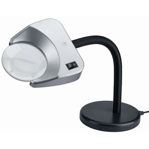 Schweizer Tech-Line LED magnifying lamp, 4500K tabletop base, 2x/Ø120mm, biconvex, tabletop base