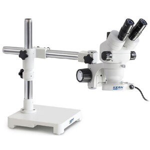 Kern Stereo zoom microscope OZM 903, trino, 7x-45x, HSWF10x23mm, Stativ, Einarm (430 mm x 385 mm) m. Tischplatte, Ringlicht LED 4.5 W